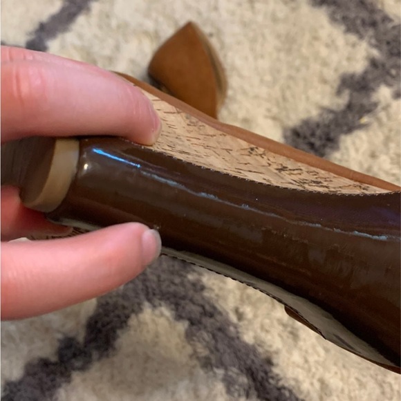 Charming Charlies Size 7 Platform Wedge Heels Open Toe Faux Leather - Picture 9 of 9